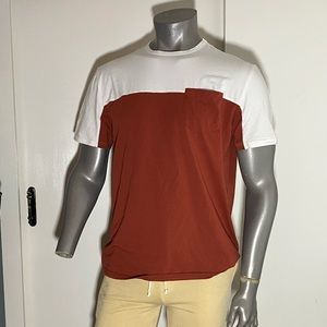 Men’s XL red and White pocket shirt